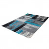Moderner Designer Swing Teppich Flachflor Farbverlauf Design Blau Grau Schwarz